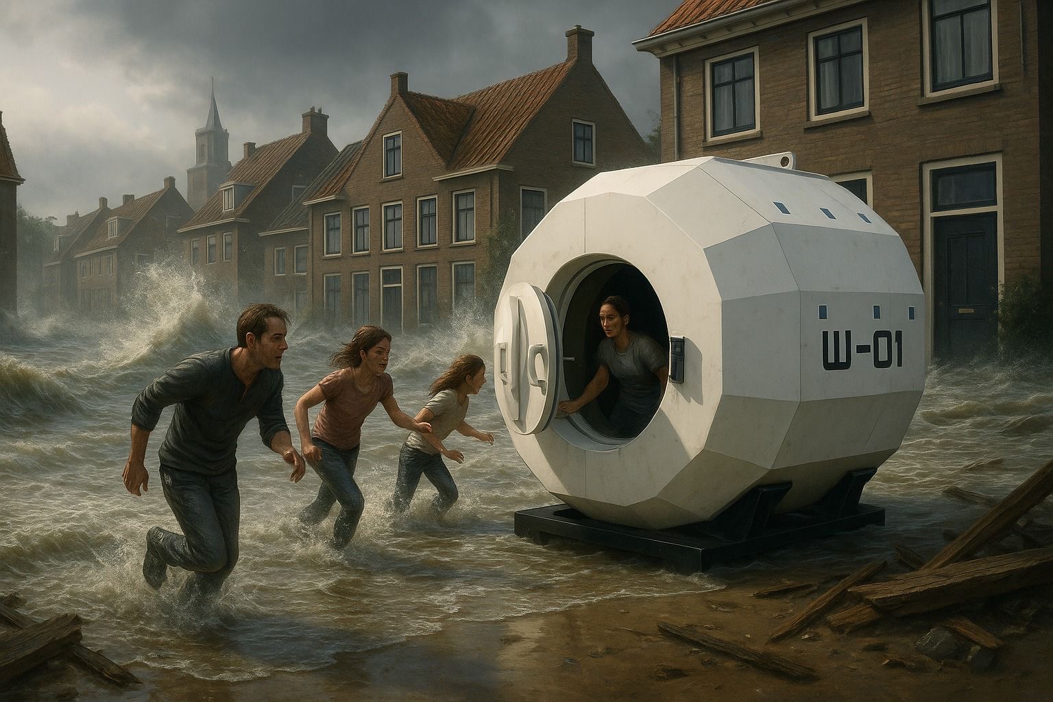 Capsule W-01 en situation d'inondation